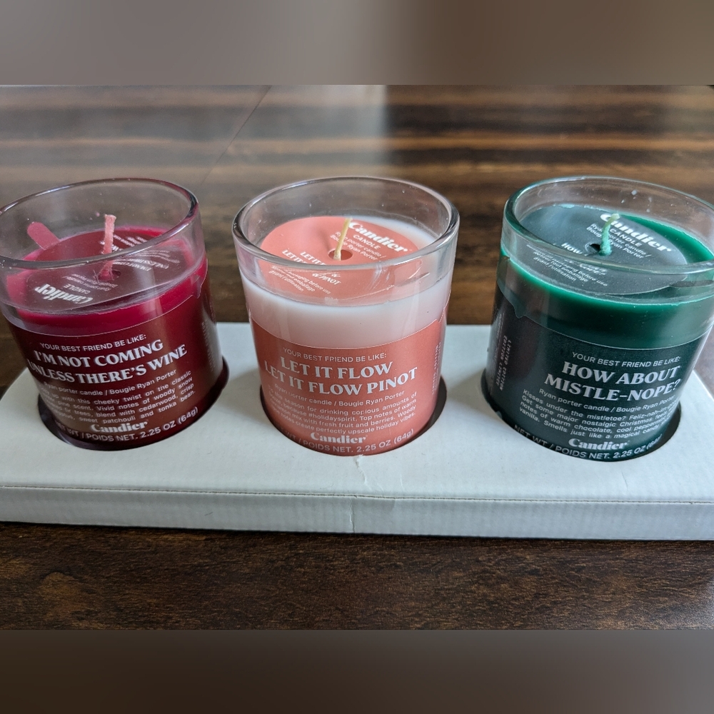 Candier Candle Limited Edition Set of 3 Holiday Minis, NIB